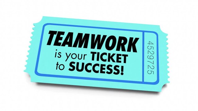 Teamwork Ticket to Success Working Together Group 3d Animation