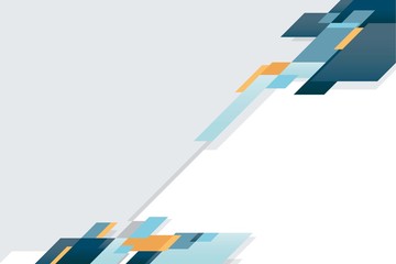 Hi-tech blue shapes abstract background with yellow accents