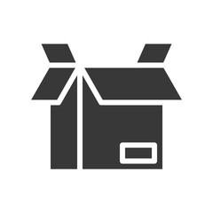 empty open box, shipping and delivery concept set, glyph icon