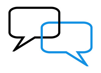 Fototapeta premium Leere Sprechblasen schwarz und blau