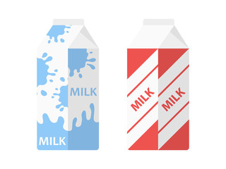 Set of Milk Box Illustration Icons Vector