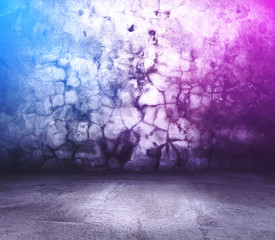 interior with neon lights