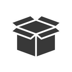 empty open box, shipping and delivery concept set, glyph icon