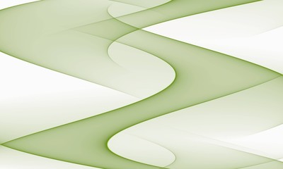 Digital fractal 3D design.Light and transparent fractal of abstract form in green tones on white background.