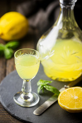 Italian lemon liqueur limoncello