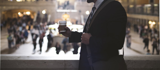 businessman commuting  in the city