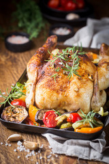 Baked whole chicken