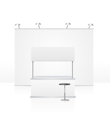 Realistic Detailed 3d Blank Empty Stand. Vector