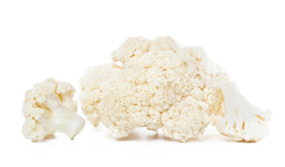 Cauliflower. Piece isolated on white.