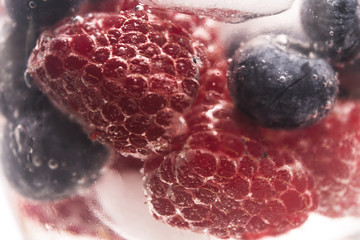 Bubbles and fruit under water