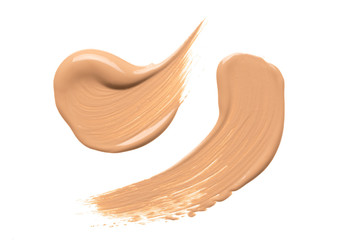 Liquid Foundation Smudge On White Background.