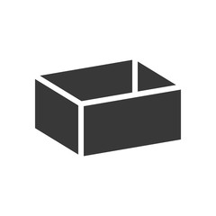 empty open box, shipping and delivery concept set, glyph icon