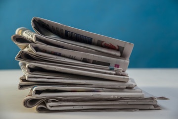 Newspapers pile background
