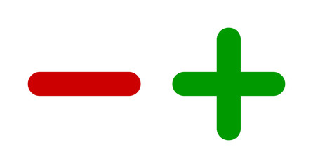Obraz premium Minus & plus sign icons. Negative and positive symbols. Icon SET.