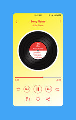 Music player Interface Icon Mobile Concept Vector