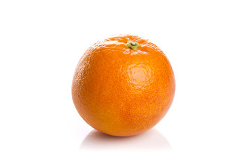 fresh orange close up isolated white.