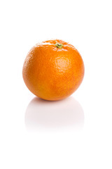 fresh orange close up isolated white.