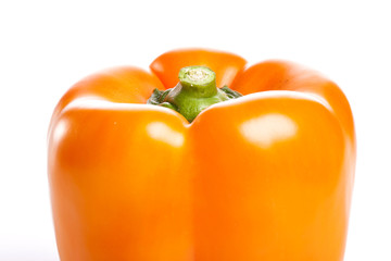 orange colored paprika isolated white.