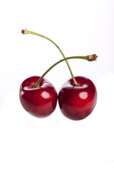 fresh red cherry isolated white