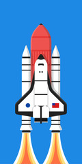 Rocket Launch Ship 
 Taking Off Illustration Background Wallpaper Vector
