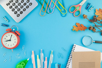 Top view back to school concept