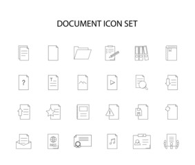 Line icons set. Document pack. Vector illustration	