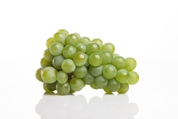 green grapes on the white background.