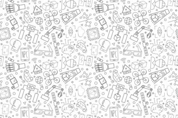 Vector Technology pattern. Technology seamless background