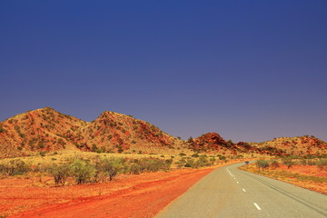 Fototapeta na wymiar Endless highways in Australian bush