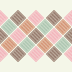 Seamless abstract geometric pattern. Mosaic texture. Brushwork. Hand hatching. Scribble texture. Textile rapport.