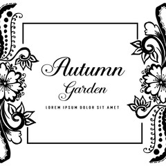 Card of autumn garden with flower template vector illustration