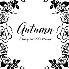 Flower frame design autumn card vector illustration