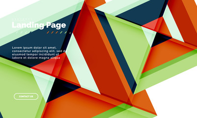 Square shape geometric abstract background, landing page web design template