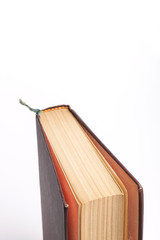 vintage book closeup isolated white.