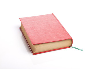 vintage book closeup isolated white.