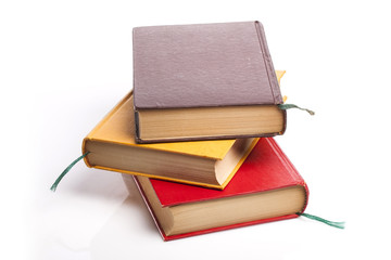 vintage book closeup isolated white.