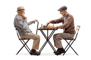 Seniors playing a game of chess