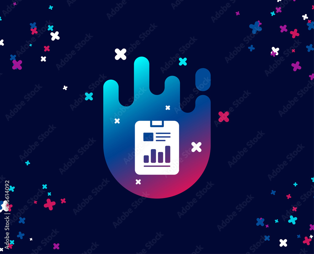 Poster report document simple icon. analysis chart or sales growth sign. statistics data symbol. cool banne