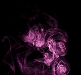 Obraz na płótnie Canvas Purple smoke on black background