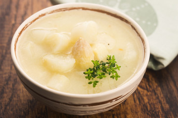 Fresh soup of white asparagus