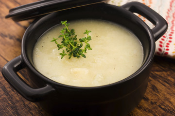 Fresh soup of white asparagus