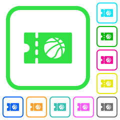 Basketball discount coupon vivid colored flat icons