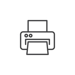 Printer outline icon. linear style sign for mobile concept and web design. Printing printer simple line vector icon. Symbol, logo illustration. Pixel perfect vector graphics