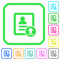 Upload contact vivid colored flat icons