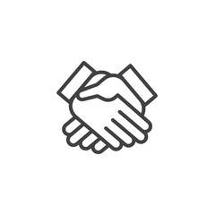 Handshake outline icon. linear style sign for mobile concept and web design. Partnership handshake simple line vector icon. Symbol, logo illustration. Pixel perfect vector graphics