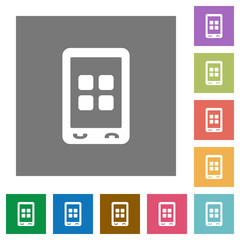 Mobile applications square flat icons