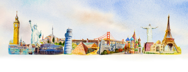 Famous landmarks of the world © Painterstock