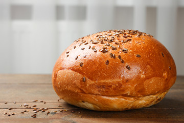 Fresh bun with seeds