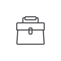 Briefcase outline icon. linear style sign for mobile concept and web design. Portfolio simple line vector icon. Symbol, logo illustration. Pixel perfect vector graphics