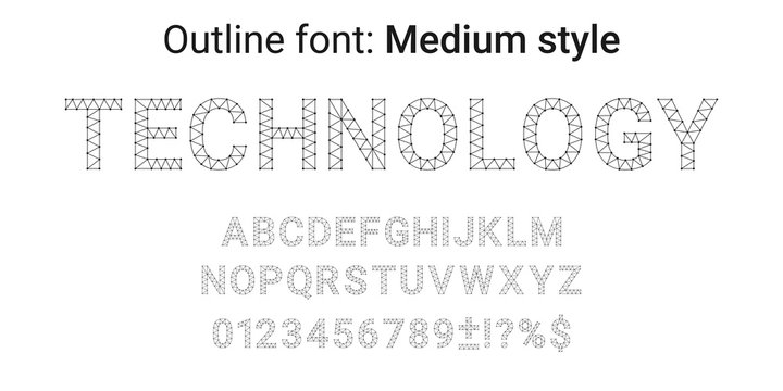 Black handmade font in the Outline style